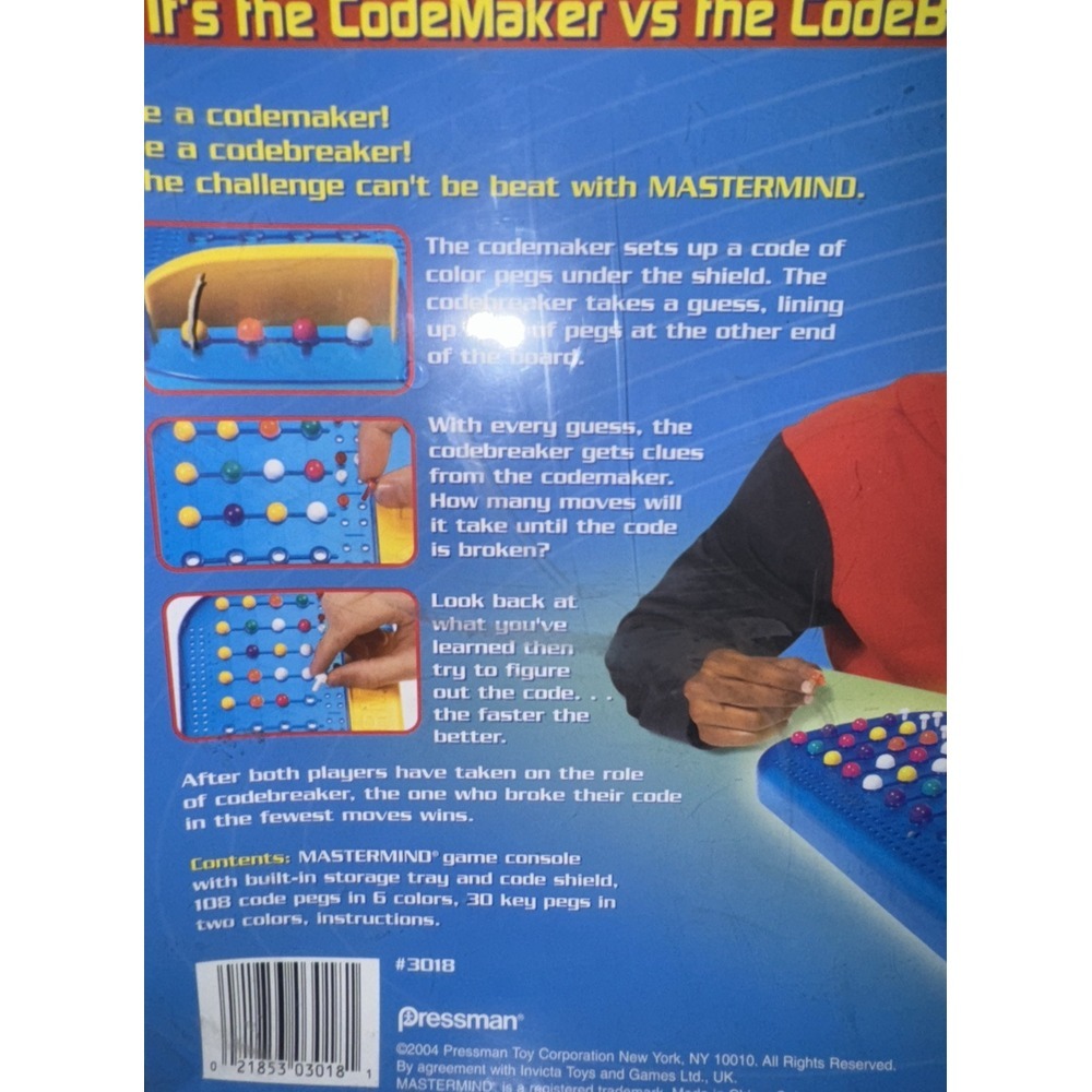 Vintage Mastermind Game of Logic and Deduction Pressman 2004 New Board Game - Picture 6 of 9